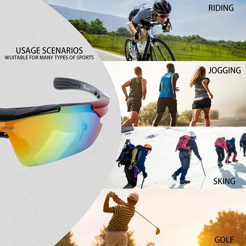 WEST BIKING Bicycle Riding Glasses Polarized Glasses Mountain Bike Outdoor Sports Equipment Prescription Windproof Glasses