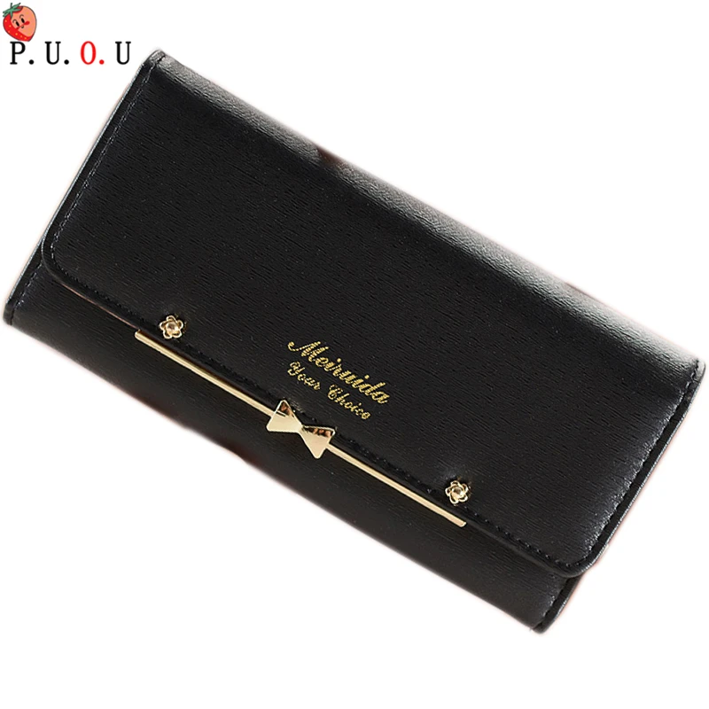 

PUOU Brand Designed Women Long Clutch Wallet Large Capacity Wallets Female Purse Lady Coin Purses Phone Card Holder Carteras2019