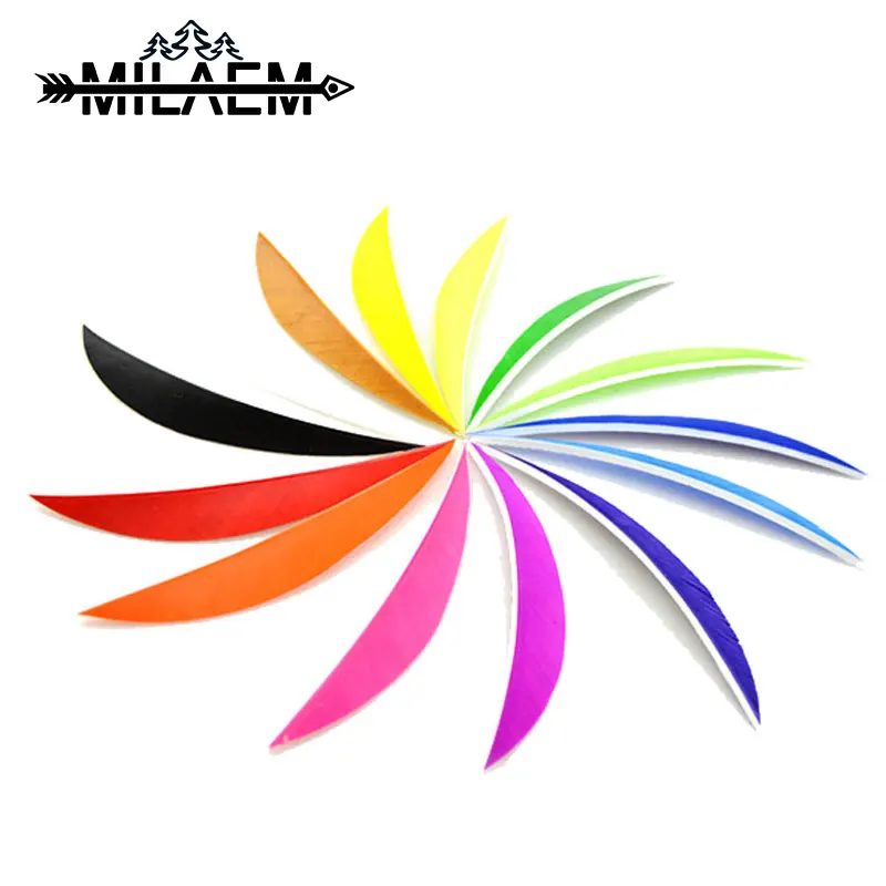 

50pcs 5inch Archery Turkey Feathers Left wing Droplet Shape Feather Fletching Crossbow Arrow Shaft Shooting Accessories