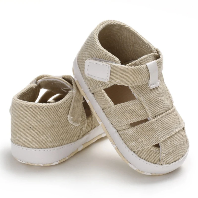 Newborn Baby Boys Sandals Soft Sole Crib Shoes Toddler Infant Summer Casual Sandals Suitable Baby Shoes For 0-18 Months - Цвет: Бежевый