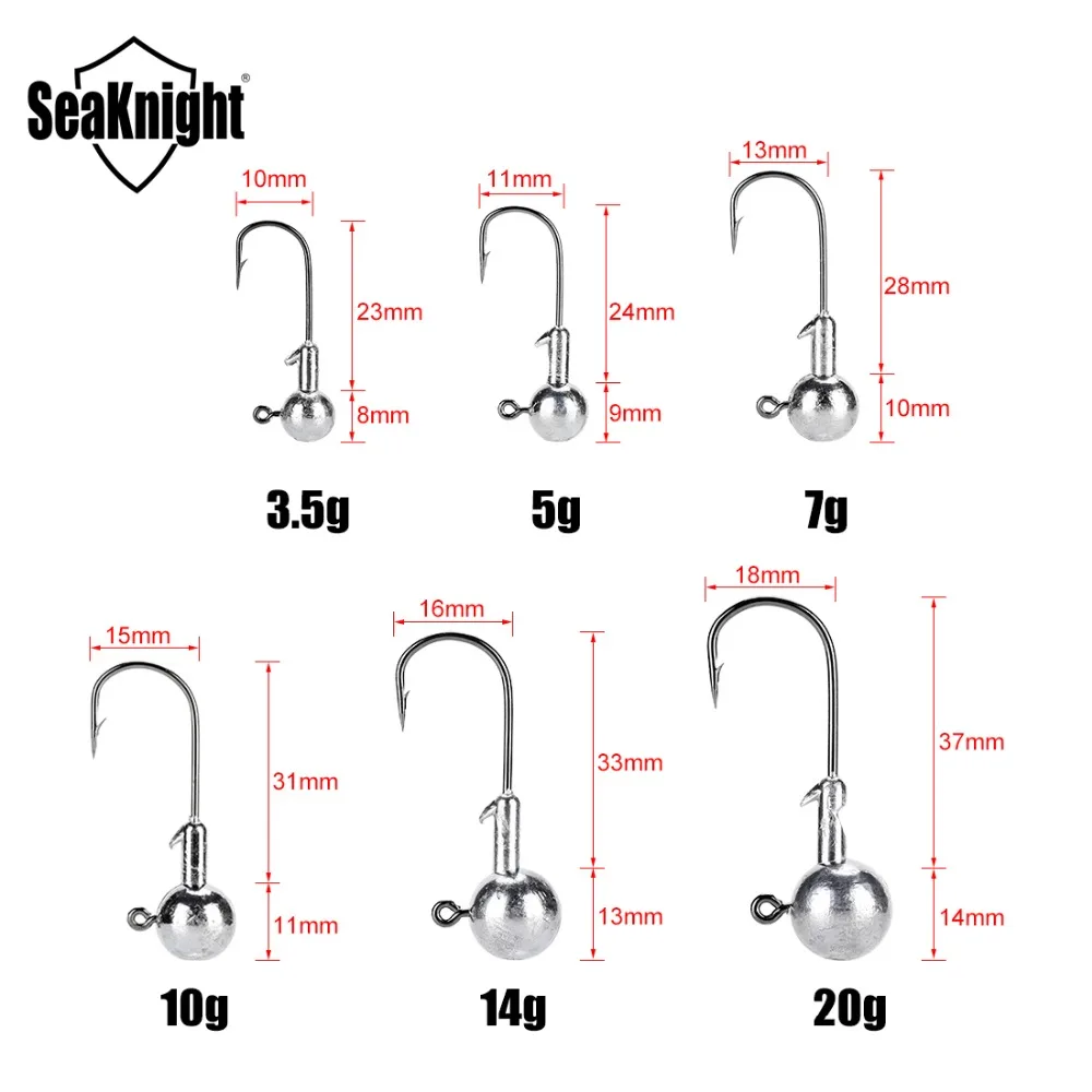 SeaKnight SK01 рыболовные крючки 3,5 г 5 г 7 г 10 г 14 г 20 г свинцовая головка Крючки из вольфрамовой стали рыболовный крючок грузило рыболовные аксессуары снасти