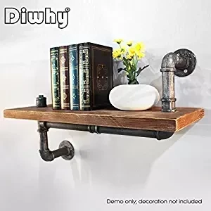 2018 neue Wand Montiert Rohr Wand Regal Holz Bord Regale Hause ... 2018 neue Wand Montiert Rohr Wand Regal Holz Bord Regale Hause ...