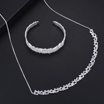 

GODKI Women Luxury Bridal Full Mirco Pave AAA Cubic Zirconia Necklace Earring Jewelry Set