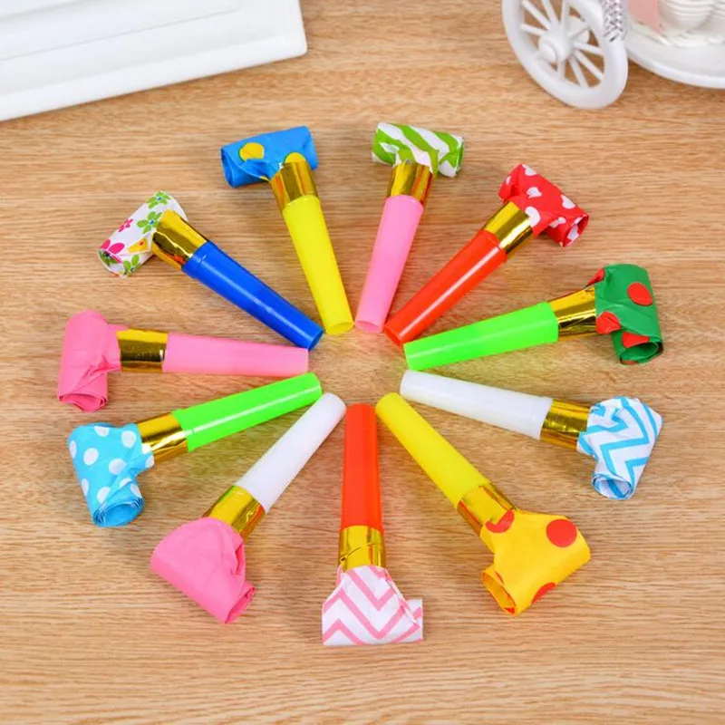 

Funny Noice Maker Blowout Plastic Whistle Blow Outs Kids Toys Birthday Christmas Halloween Navidad