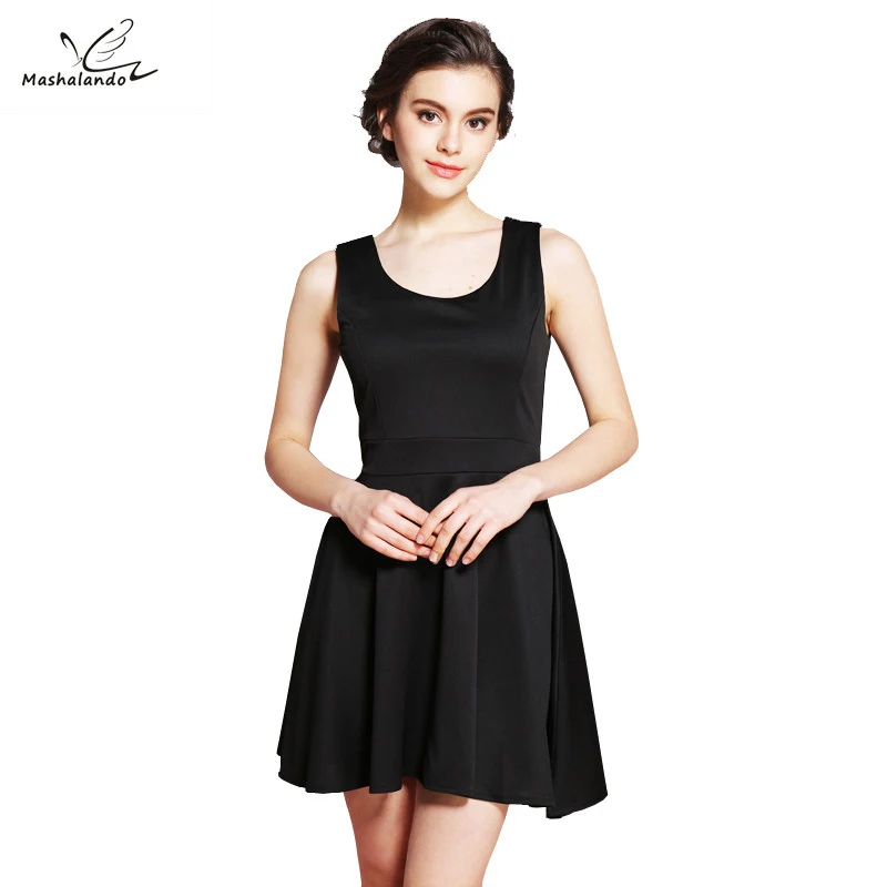 Fashions Spring Summer Dresses 2017 Solid Black Short Vestidos Moda Clothing for Women Sundress Vintage Retro Rockabilly | Женская