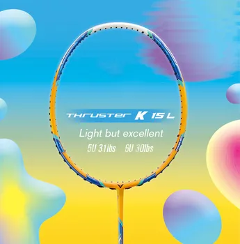 

Victor TK-15L THRUSTER K 15 Light 5U/6U badminton racket Super Light Badminton Racquet 100% carbon With Free Grip strung