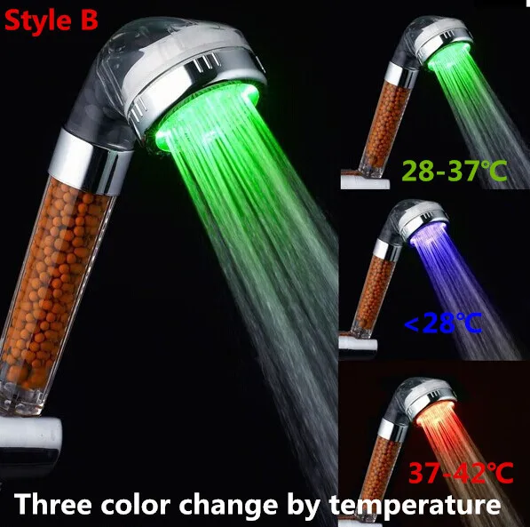 Crystal led ручной Насадки для душа LED Турмалин SPA АНИОН душ ducha chuveiro Освещение Ванная