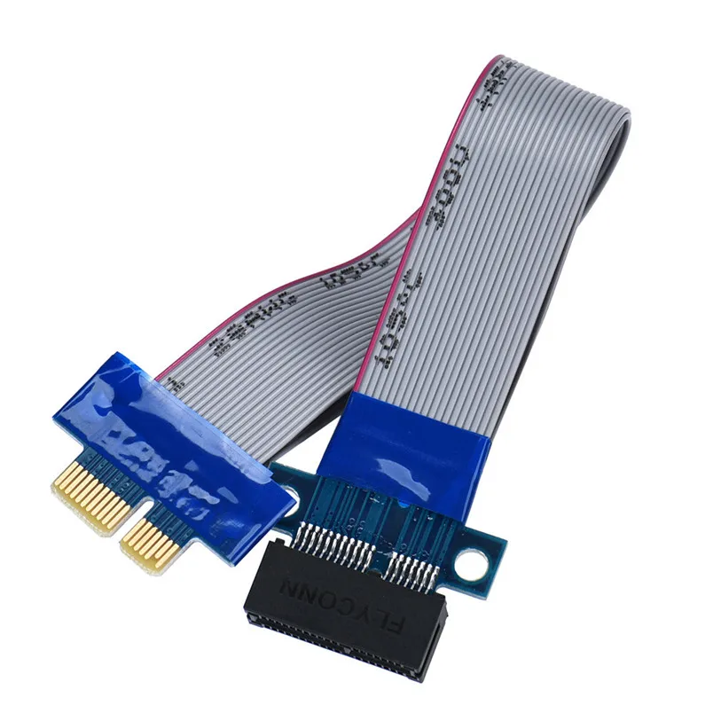

D3 2017 20cm PCI-E 1X Slot Riser Card Extender Extension Ribbon Flex Relocate Cable