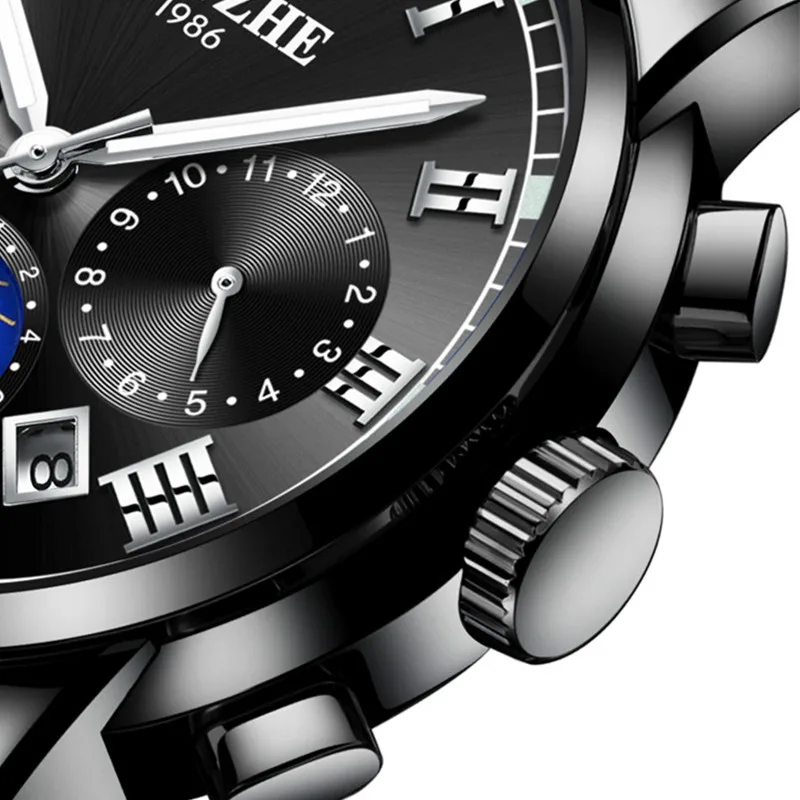 Мужские деловые часы BOYZHE модные автоматические механические наручные часы из нержавеющей стали водонепроницаемые спортивные часы Relogio Masculino