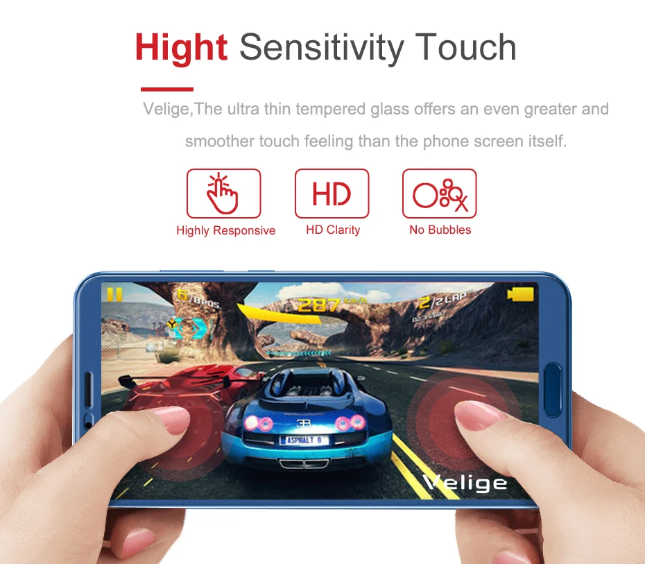 Velige Real 2.5D Full Cover Tempered Glass for Huawei Honor View 10 Honor V10 V 10 Screen Protector HD Clarity Glass Film (3)