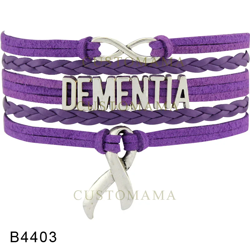 Custom Purple Infinity Love Dementia Syndrome Hope Awareness Ribbon Custom Purple Infinity Love Dementia Syndrome Hope Awareness Ribbon Multilayer Bracelet Gift For Fighters Leather In Charm Bracelets From Jewelry
