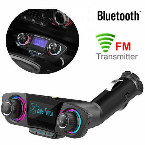Car FM Transmitter Aux Modulator Bluetooth 2.1A Handsfree Kit Audio MP3 Player Smart Charge Dual USB Charger A20 | Автомобили и