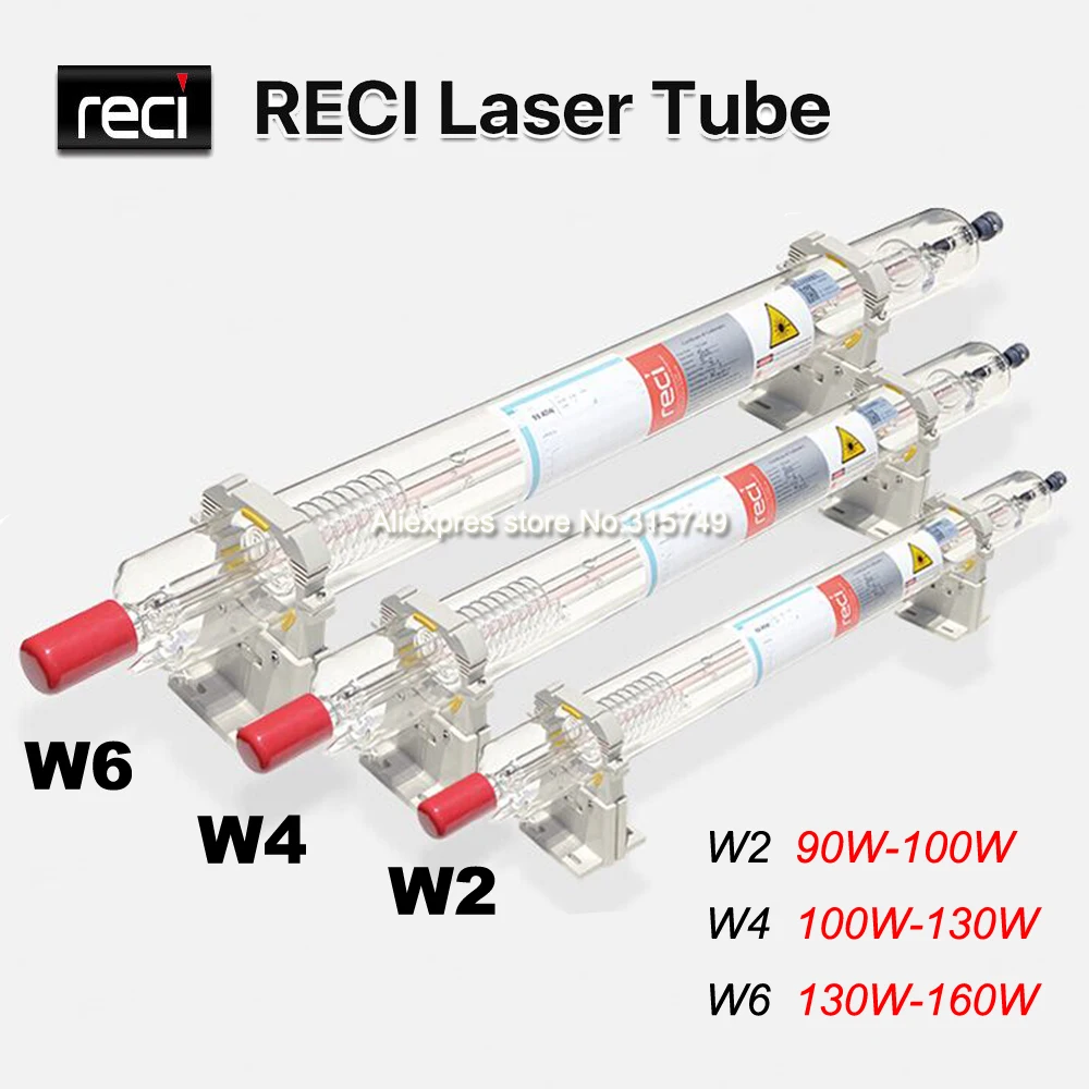 Reci лазерная трубка W2/W4/W6 90 Вт-160 Вт СО2 лазерная трубка для СО2 лазерная маркировка гравировальная машина Деревянный чехол Упаковка