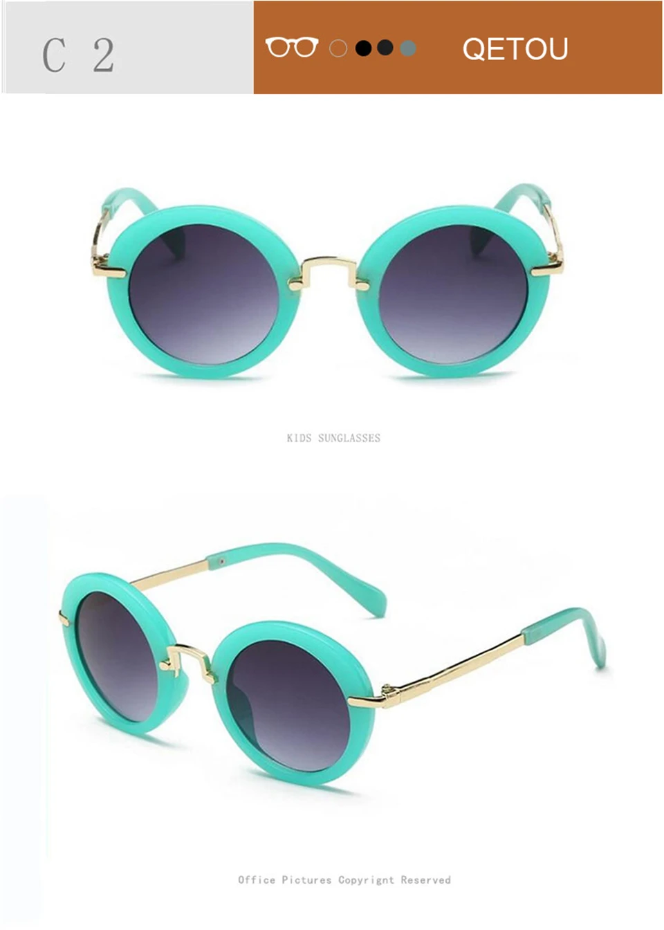 QETOU/Винтажные детские очки, круглые детские солнцезащитные очки из сплава для маленьких мальчиков, солнцезащитные очки для девочек, Oculos De Sol Lunette De Soleil