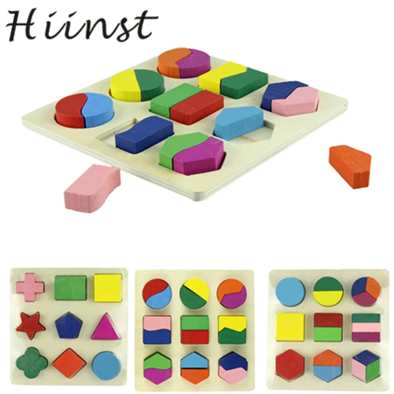 2014 Geometric Puzzle Wooden Shapes Jigsaw Puzzle Rompecabezas Drop