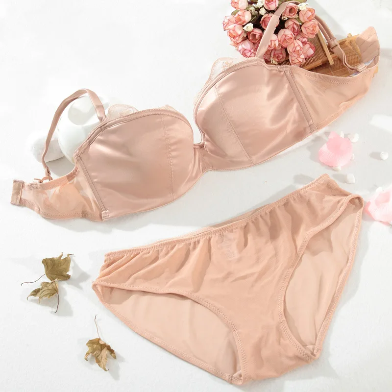 Женское Бесшовное нижнее белье Soutien Gorge однотонный кружевной комплект с