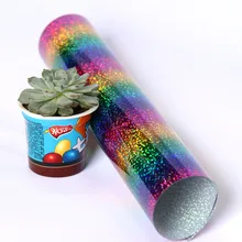 Ширина: 50 см голографическая полоса мульти теплопередача футболки виниловая пленка с надписью железо на виниле А4/30 см/50 см/100 см