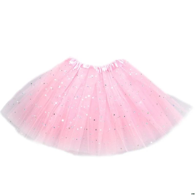 Многослойная юбка-пачка для женщин и девочек, однотонный танцевальный костюм для балета с блестками, атласное мини-платье с эластичным поясом