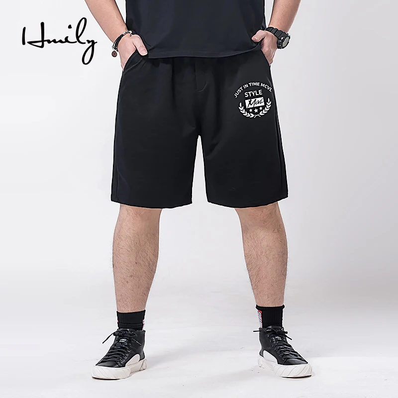 HMILY мужские повседневные короткие M-7XL больших размеров мужские повседневные шорты мужские шорты с эластичной талией Модные мужские спортивные пляжные черные цвета