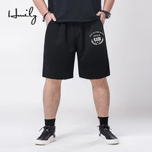 HMILY мужские повседневные короткие M-7XL больших размеров мужские повседневные шорты мужские шорты с эластичной талией Модные мужские спортивные пляжные черные цвета