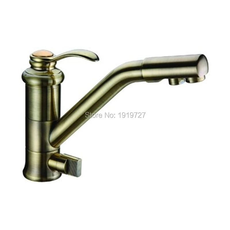 

Factory Direct Solid Brass Matt Black Kitchen Faucet Osmosis Antique Bronze Tri Flow Sink Mixer Chrome 3 Way Water Filter Tap
