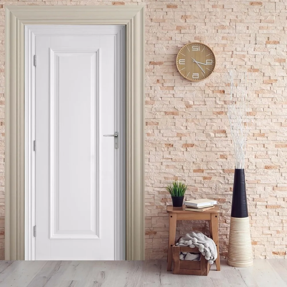 

Free shipping 3D white simply wooden Door Sticker for Bedroom Living Room gift art PVC Waterproof Decal door wrap 77*200cm