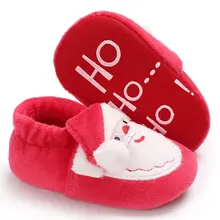 Малыш младенческой новорожденных Санта Клаус мягкая подошва Обувь для малышей предварительно Ходунки для детей Рождество для девочек и мальчиков Обувь для младенцев
