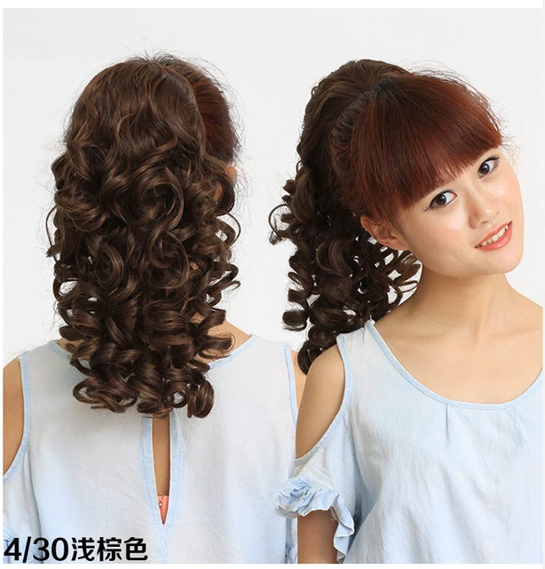 Fashion Wig Female Small Volume Fake Ponytail Thick Curly Hair Bind Fashion Wig Female Small Volume Fake Ponytail Thick Curly Hair Bind Type Pear Flower Waves