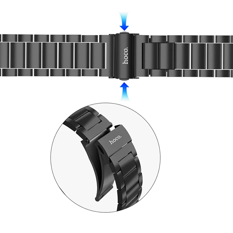 HOCO Ремешок из нержавеющей стали для Apple Watch 5 Band 40mm 44mm Металлические звенья Браслет