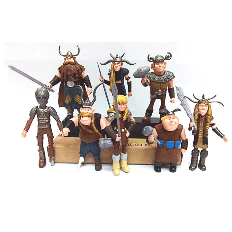 

8pcs Cartoon Anime Night Fury Toothless PVC model Figure Dragon trainer Movie How To Train Your Dragon 2 figures action toys