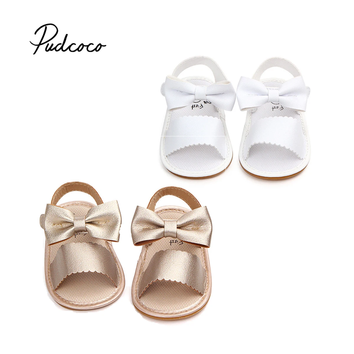 Pudcoco новорожденных сандалии для девочек мягкая подошва малышей Лето Hook& Loop обувь лук-узел сандалии