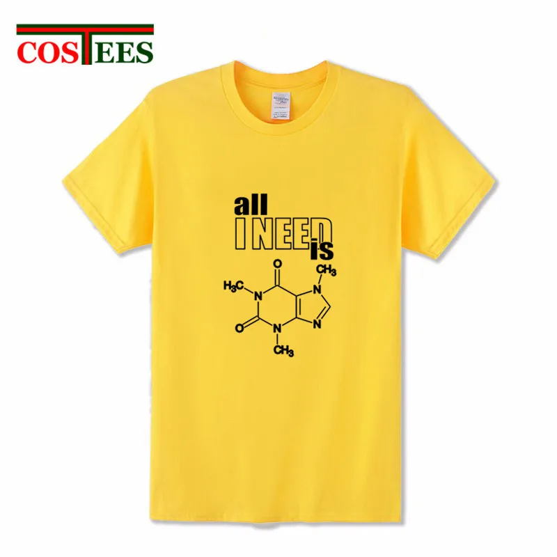 Все что мне нужно это кофеин nerd design science chemistry formula футболка для мужчин физика