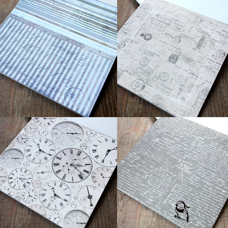 DIY печатные часы в цветочном стиле Скрапбукинг бумажный пакет из 24 листов ручной работы крафт-бумаги
