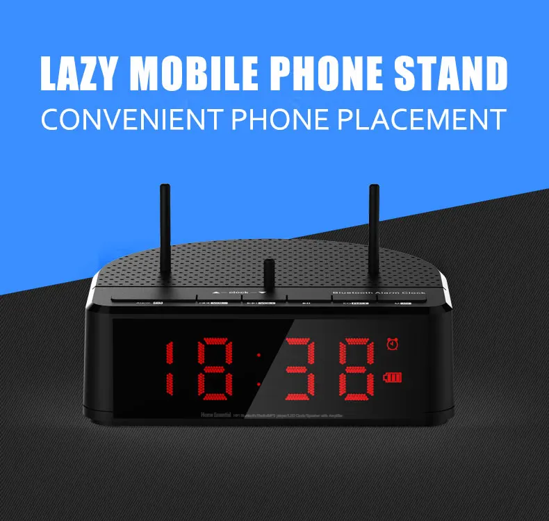 Смарт беспроводной Bluetooth FM радио будильник часы мини-колонки карты воспроизведения музыки Световой Цифровой светодиодный дисплей часы