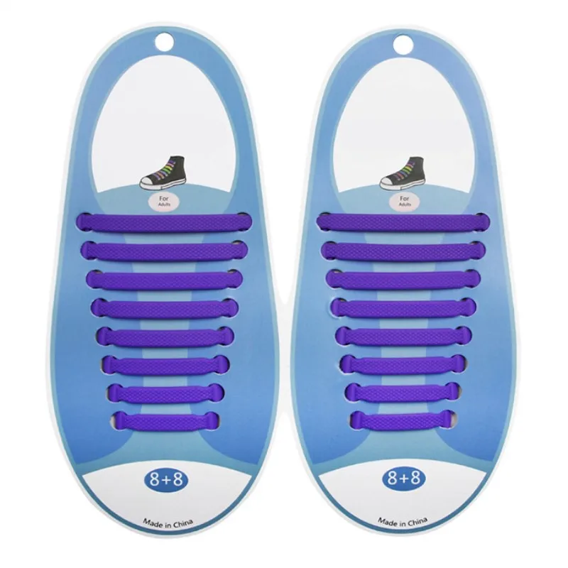 8 пар/компл. силиконовые шнурки для детей и взрослых Многофункциональный эластичная обувь с гирлянды светодиодные шнурки без завязок для детей и взрослых; ботинки со шнурками;