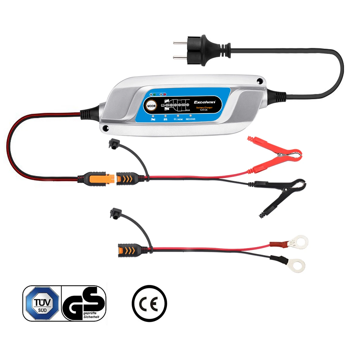 Excelvan Automatic Electric Car Battery Charger Maintainer 3A 12V For