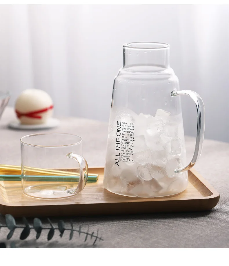 Hosehold термостойкие бутылки для воды кувшины для холодной воды Бутылка из боросиликатного стекла большая емкость чайник для воды с крышкой чашки Nodic