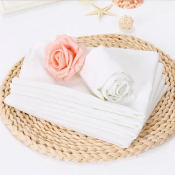 

Baby Gauze Diapers Baby Nappy Liners White 100% Cotton Baby Nappy Changing Washable Soft Baby Towels Infant Bibs 10Pcs/lot