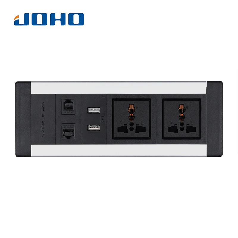 JOHO настольная розетка двойной USB RJ45 RJ11 зарядное устройство 250 в две розетки для