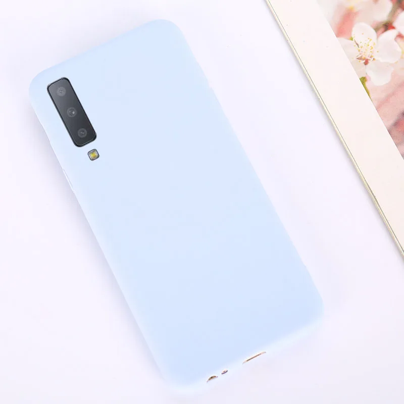 Silicon Matte TPU Case For Samsung Galaxy S10 M20 M10 A7 A6 A8 A5 J3 J5 A9 S8 S9 Plus A50 A30 A70 A40 Candy Color Case - Цвет: Purple