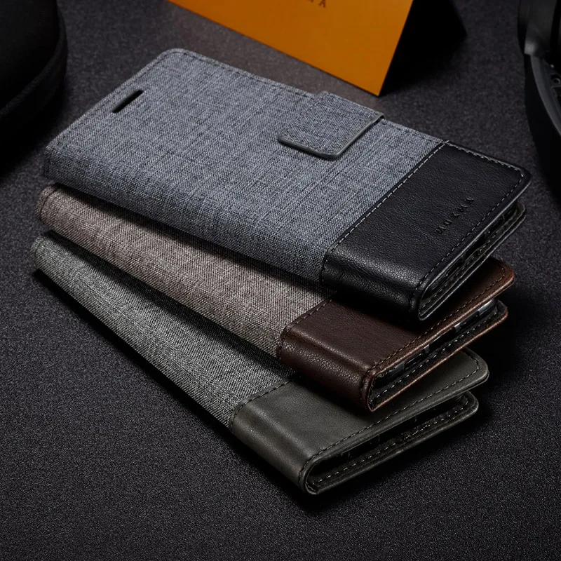 

Mixed Color Canvas phone Cases For Huawei P30 Pro Nova 3i 4 Y5 lite 2018 For Honor 10 Lite Card leather wallet phones Cover Capa