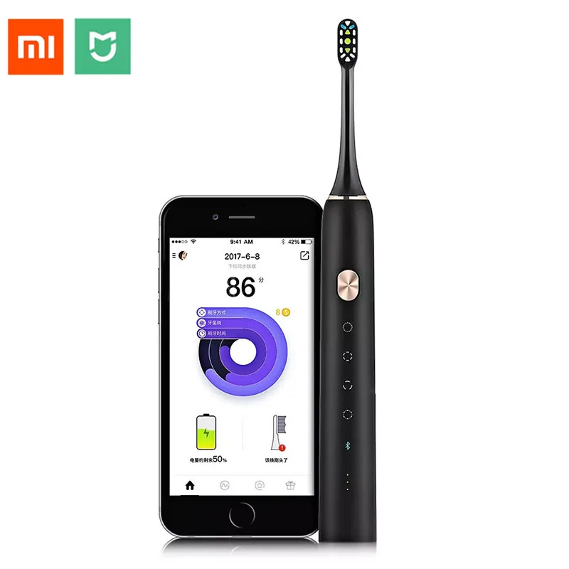 

Xiaomi Mijia Black Soocare X3 Soocas Smart Wireless Electric Toothbrush Waterproof Bluetooth Charge APP Control Smart Electronic