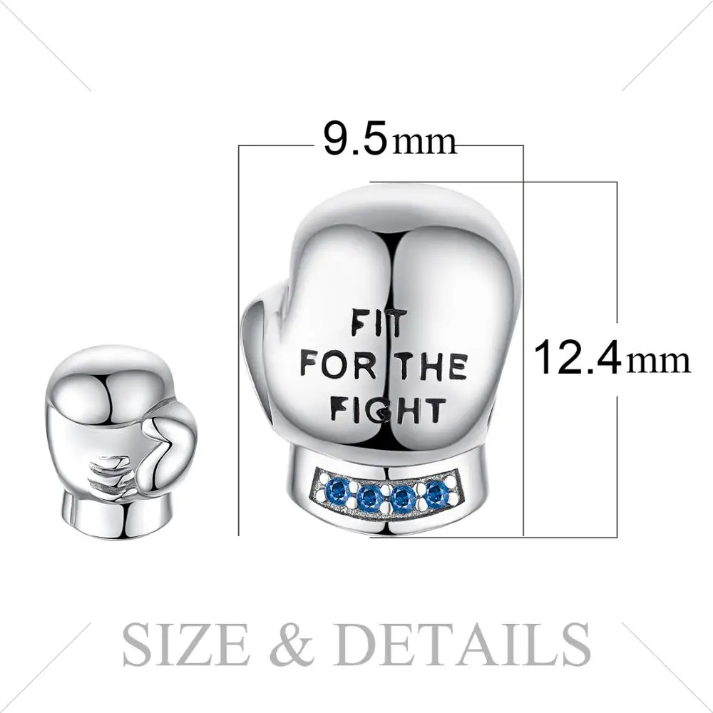 Ювелирные изделия, 925 пробы, серебряные боксерские перчатки, бусины, амулеты, серебро 925, для браслета, серебро 925, оригинальное Изготовление ювелирных изделий