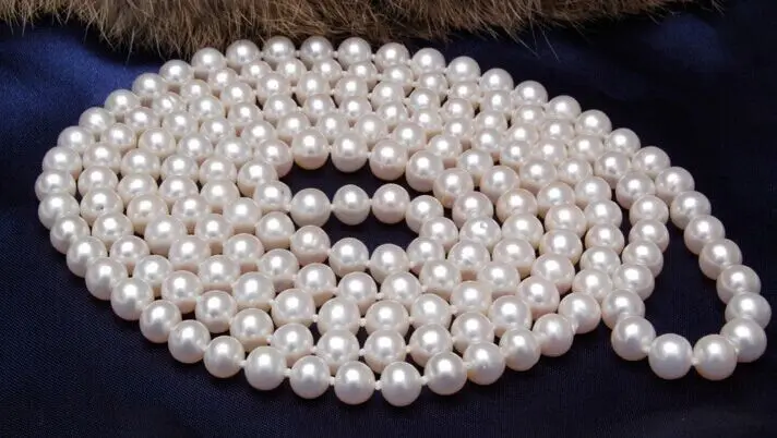 

Free shipping hot sale Women Bridal Wedding Jewelry >>stunning 10-11mm south seas white pearl necklace 32inch