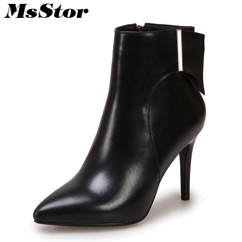 MsStor Pointed Toe High Heel font b Women b font font b Boots b font Fashion