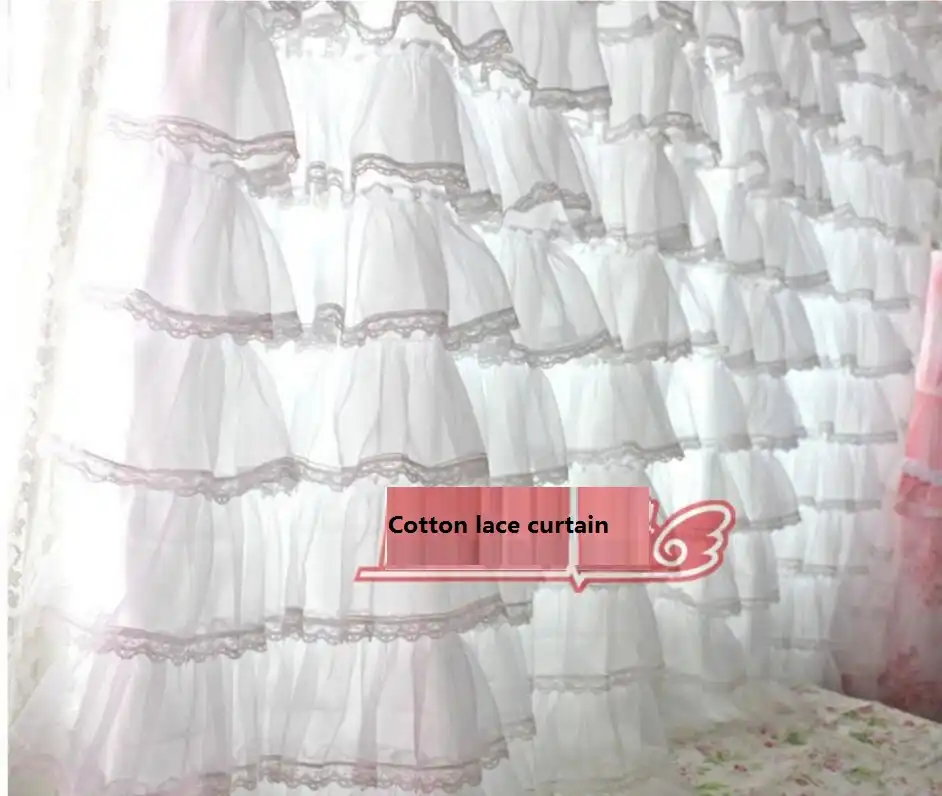 Multi Layer Lace Curtain For Girl S Bedroom Princess Style Elegant