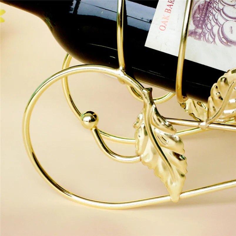 Metal Figurines Wine Rack Stand Home Decoration Bottle Holder Storage Wedding Party Decor Ornament Gift Decoracion Hogar 40JY2814