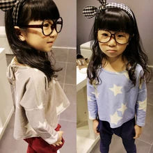 Toddlers Cartoon Stars Print Tops Kids Girls Shirts Long Sleeve Bottoming clothing T Shirts
