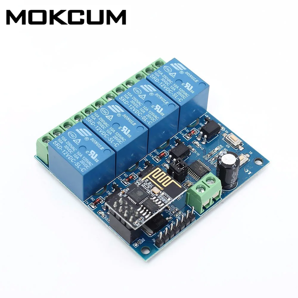 

DC 5V DC12V ESP8266 WIFI 4-Channel Relay Module IoT Wireless Transmitter For Smart Home 100 Meter Integrated Design Module