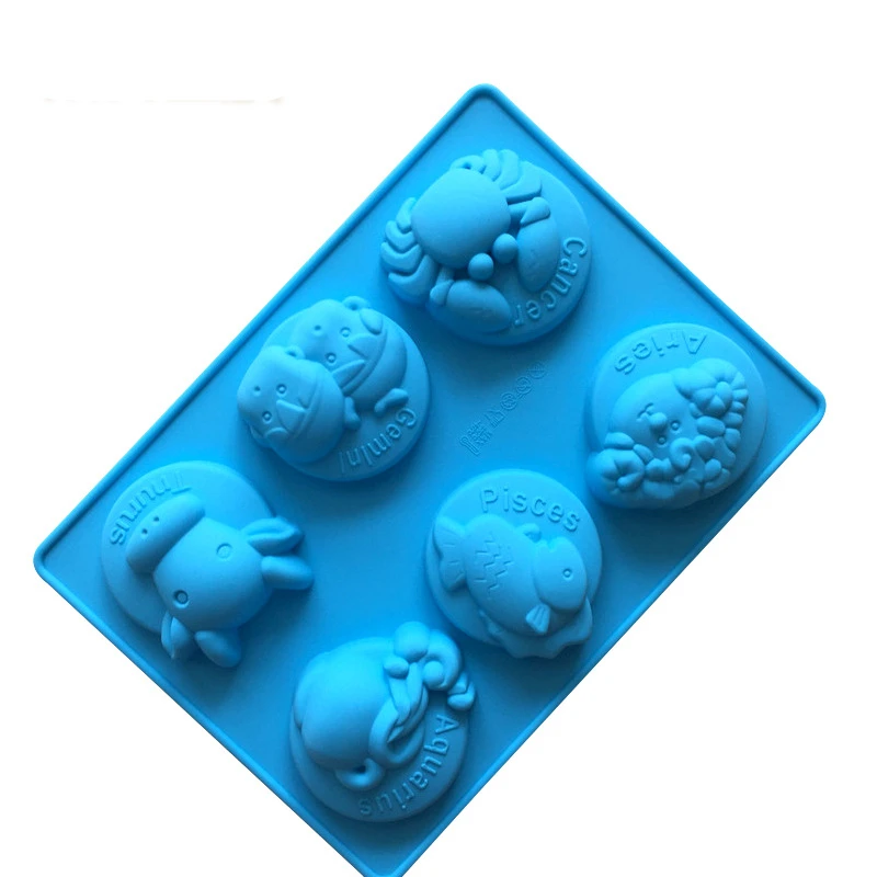 

2 Types The Signs Of The Zodiac Silicone Cake Mold 12 Constellations 6 Holes Bakeware Candy Fondant Pudding Cookie Mould h982